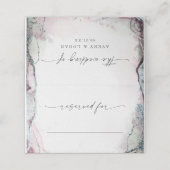 Moderne Abstracte Waterverf Paarse & groene bruilo (Buitenkant ongevouwen)