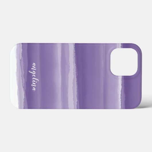 Moderne Abstracte Waterverf Paarse scriptnaam Case-Mate iPhone Case (Achterkant (horizontaal))