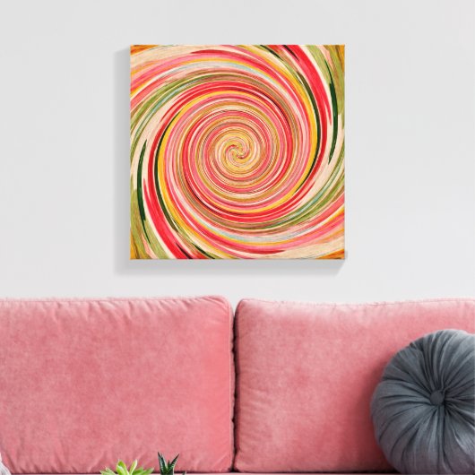 Moderne Abstracte Waterverf Pastels Roze Canvas Afdruk (Insitu (Woonkamer))