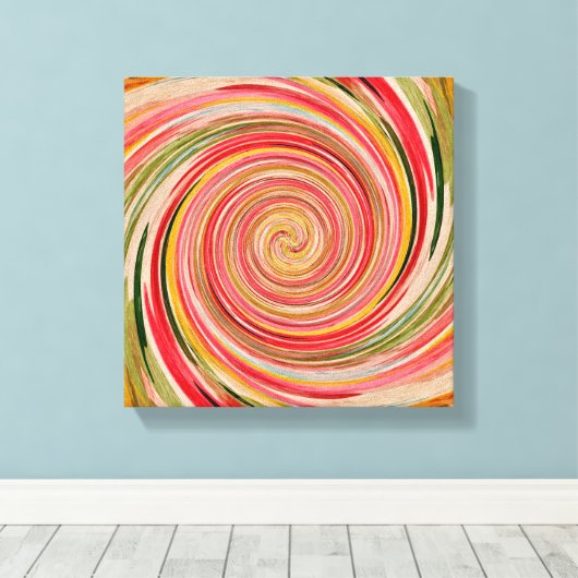 Moderne Abstracte Waterverf Pastels Roze Canvas Afdruk (Insitu (Houten vloer))