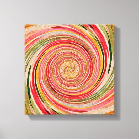 Moderne Abstracte Waterverf Pastels Roze Canvas Afdruk (Voorkant)