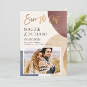 Moderne Abstracte Waterverf penseel lijn foto Save The Date (Staand voorkant)