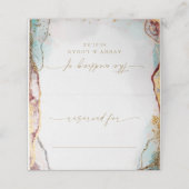 Moderne Abstracte Waterverf Red Aqua & Gold Weddin (Buitenkant ongevouwen)