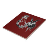 Moderne Abstracte Waterverf Rooster Tegeltje (Zijkant)