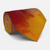 Moderne Abstracte Waterverf Rust Oranje Stropdas (Opgerold)