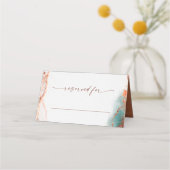 Moderne Abstracte Waterverf Terra Cotta bruiloft (Voorkant)