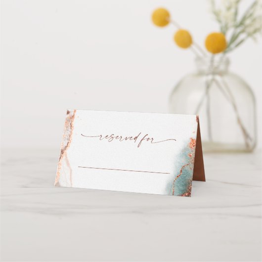 Moderne Abstracte Waterverf Terra Cotta bruiloft (Voorkant)