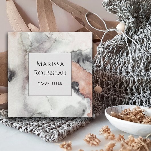 Moderne Abstracte Waterverf Vierkante Visitekaartje