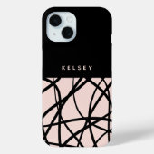 Moderne Abstracte wervelingen Zwart & Crème gepers Case-Mate iPhone Case (Achterkant)