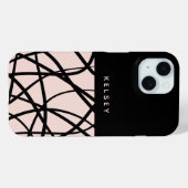 Moderne Abstracte wervelingen Zwart & Crème gepers Case-Mate iPhone Case (Achterkant (horizontaal))