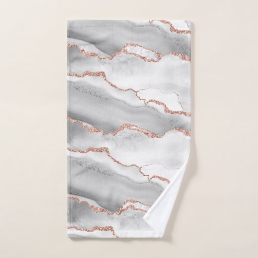 Moderne Abstracte witte Roos Glitter Glitter Bad Handdoek (Handdoek)