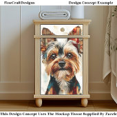 Moderne Abstracte Yorkie Dog Portrait DA8 Decoupag Tissuepapier