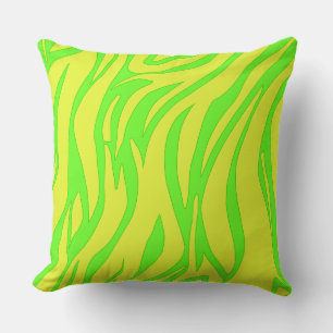Moderne abstracte zebraprint geel groen kussen