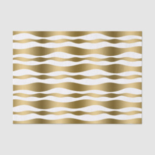 Moderne Abstracte Zebrastripes, wit en goud Tissuepapier