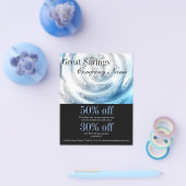 moderne abstracte zeewaterblauwe rimpelloodgieter flyer (Enkel)