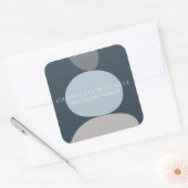 Moderne Abstracte Zen Stenen Blauwe Logo Vierkante Sticker (Envelop)