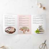 Moderne Abstracte Zen Stenen Roze Wellness Brochur Drieluik Kaart (Binnen)