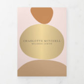 Moderne Abstracte Zen Stenen Roze Wellness Brochur Drieluik Kaart (Cover)