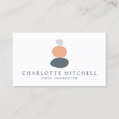 Moderne Abstracte Zen Stones Peach Logo Life Coach Visitekaartje (Voorkant)