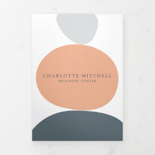 Moderne Abstracte Zen Stones Peach Wellness Brochu Drieluik Kaart