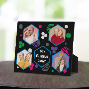 Moderne Abstracte zeshoek fotocollage plaque Fotoplaat