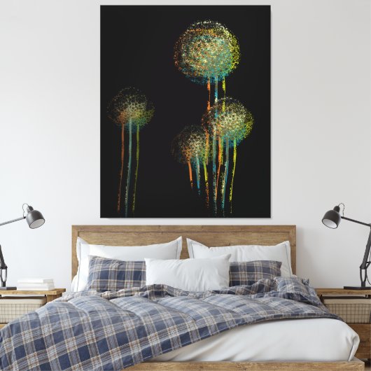 Moderne Abstracte zomerbloemigen Canvas Afdruk (Insitu (Slaapkamer))