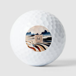 Moderne abstracte zuidwestelijke woestijnmonogram golfballen