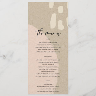 MODERNE ABSTRACTE ZWART-PINK KRAFT WEDING MENU