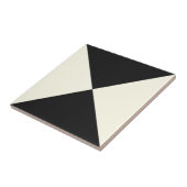 Moderne Abstracte zwart-wit geometrische driehoek Tegeltje (Zijkant)