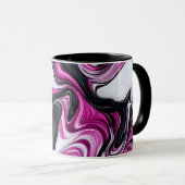Moderne Abstracte zwart, wit, Magenta Art Mok (Voorkant rechts)