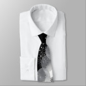 Moderne Abstracte zwart-wit Splatter Art Stropdas (Gebonden)
