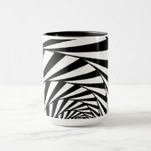 Moderne Abstracte Zwart & Wit Wavy Art Mok (Midden)