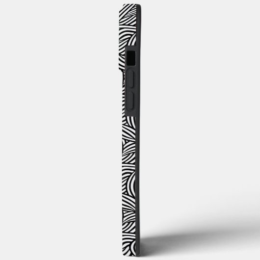 Moderne Abstracte zwart-witte lijnen monogram Case-Mate iPhone Case (Achterkant / Links)