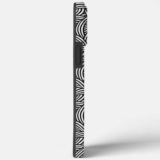 Moderne Abstracte zwart-witte lijnen monogram Case-Mate iPhone Case (Achterkant / Rechts)