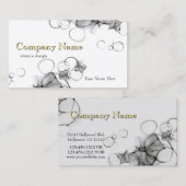 Moderne Abstracte zwarte en goudalcoholinkt Visitekaartje (Voorkant / Achterkant)