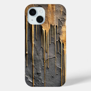 Moderne Abstracte Zwarte en Metalen Gouden Druppel