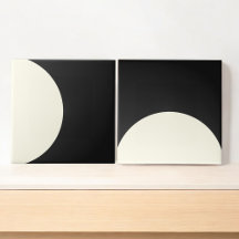 Moderne Abstracte Zwarte en Witte Geometrische Cir