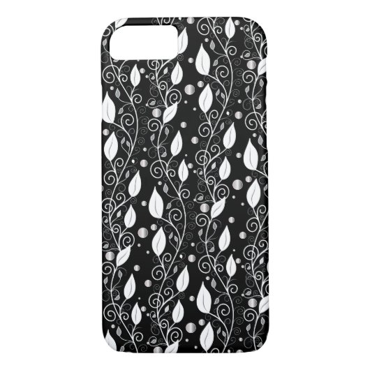 Moderne abstracte zwarte en witte inktillustratie Case-Mate iPhone case (Achterkant)