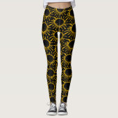 Moderne Abstracte zwarte flessenpatroon Leggings (Voorkant)