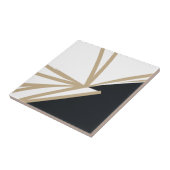 Moderne Abstracte zwarte Gold Tegeltje (Zijkant)