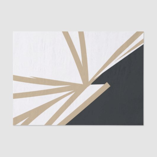 Moderne Abstracte zwarte gouden gouden gouden Tissuepapier (Voorkant)