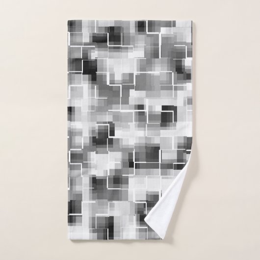 Moderne Abstracte zwarte grijs Bad Handdoek (Handdoek)