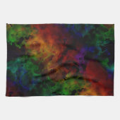 Moderne Abstracte zwarte regenboog Theedoek (Horizontaal)