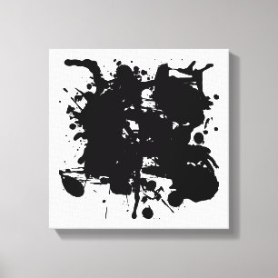 Moderne Abstracte zwarte vlekken Canvas Afdruk