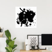 Moderne Abstracte zwarte vlekken Poster (Thuiskantoor)