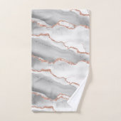Moderne Abstrait Blanc Agate Rose Or Pailleté (Serviette à main)