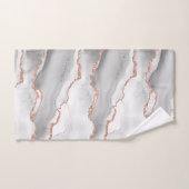 Moderne Abstrait Blanc Agate Rose Or Pailleté (Serviette à main)