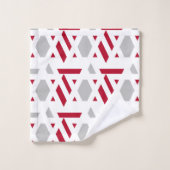 Moderne, abstrait, blanc, rouge, gris clair (Gant de toilette)