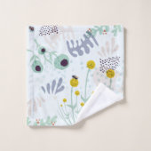 Moderne Abstrait Botanique Jaune Billy Button (Gant de toilette)