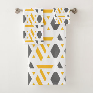 Moderne, abstrait, gris, moutarde jaune, blanc